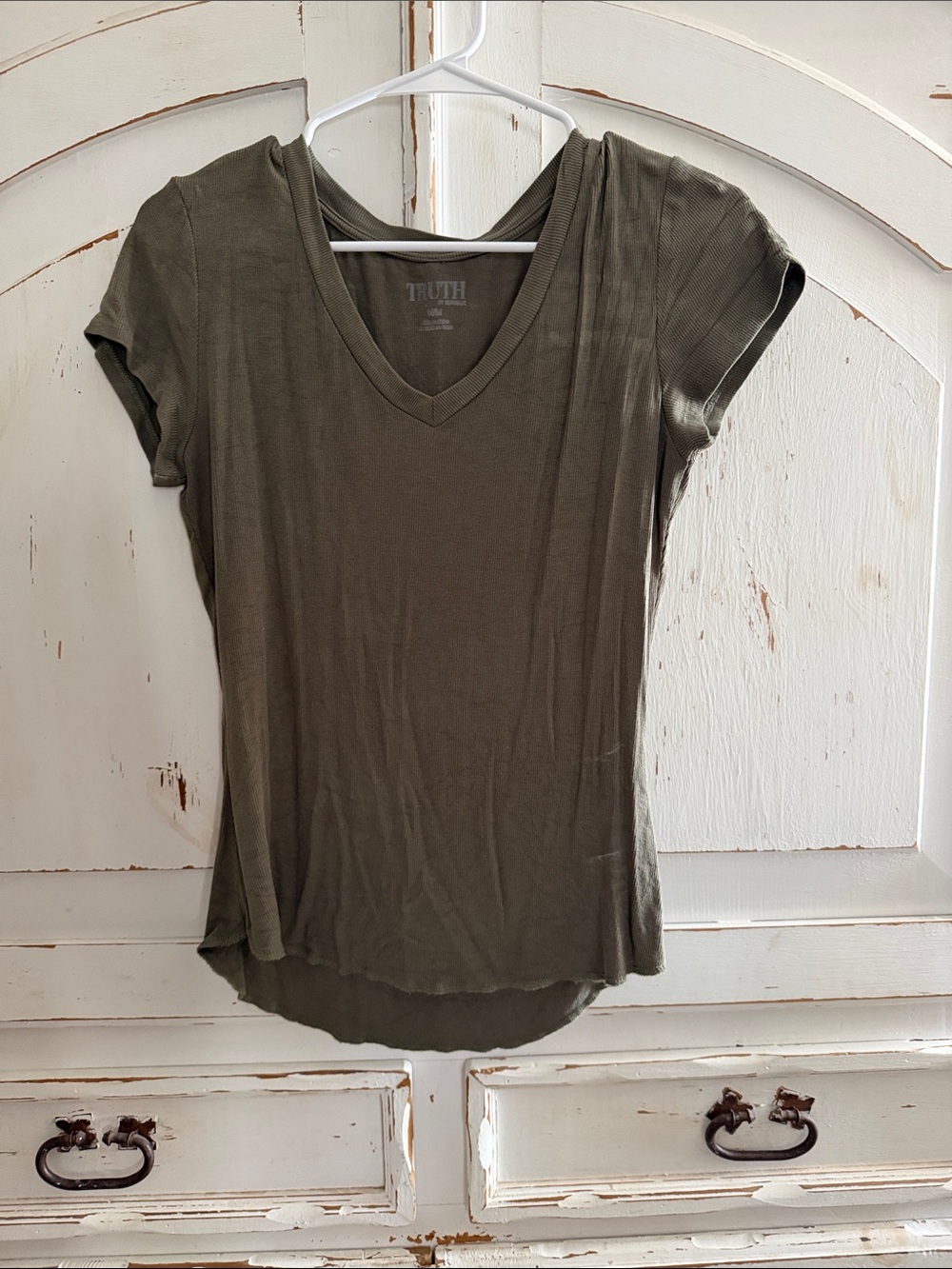 Truth Olive V-Neck Short Sleeve Tee